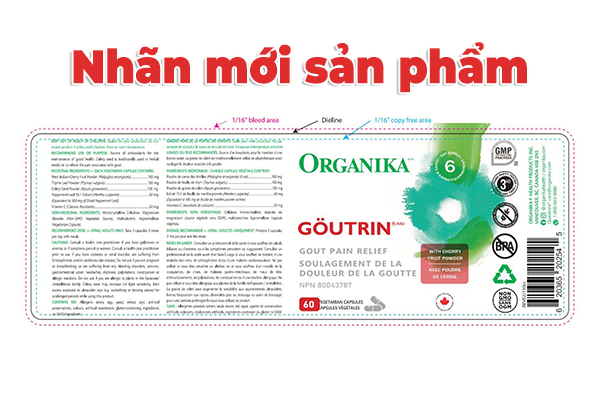 Nhãn mới sản phẩm Organika Goutrin
