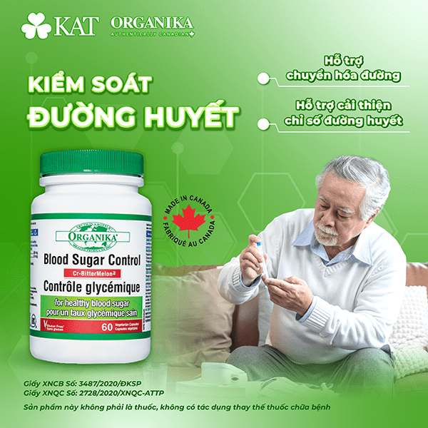 Thực phẩm bảo vệ sức khỏe Organika Blood Sugar Control hỗ trợ chuyển hóa đường, cải thiện chỉ số đường huyết
