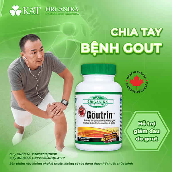 Thực phẩm bảo vệ sức khỏe Organika Goutrin hỗ trợ giảm đau do gout, ngăn ngừa bệnh gout tái phát