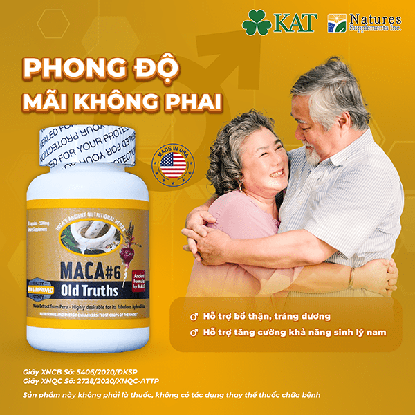Thực phẩm bảo vệ sức khỏe Maca#6 Old Truths hỗ trợ bổ thận tráng dương, hỗ trợ tăng khả năng sinh lý nam