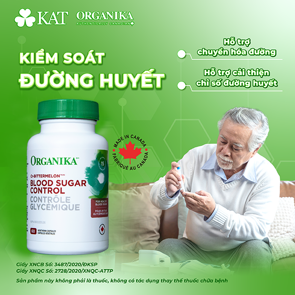 Thực phẩm bảo vệ sức khỏe Organika Blood Sugar Control hỗ trợ chuyển hóa đường, cải thiện chỉ số đường huyết