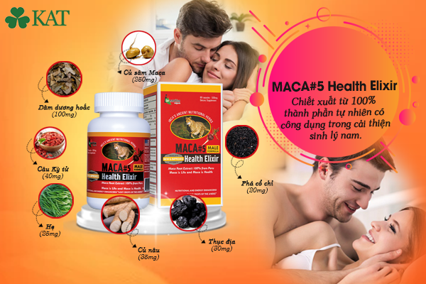 Maca#5 Health Elixir được chiết xuất từ 100% tự nhiên, an toàn trong cải thiện sinh lý nam